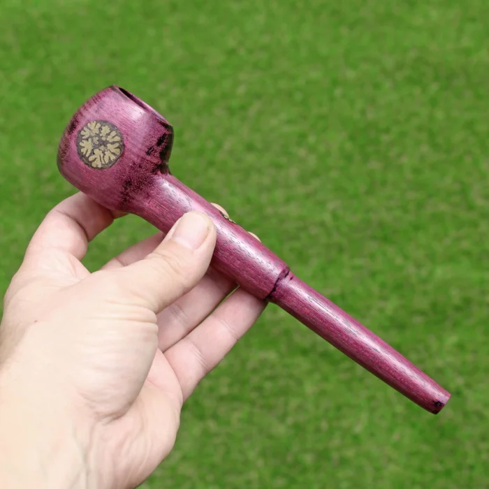 Handmade Tobacco Pipe | Made of Rose Wood - Palo Violeta | Decorated with Aya Vine