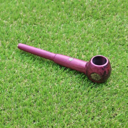 Handmade Tobacco Pipe | Made of Rose Wood - Palo Violeta | Decorated with Aya Vine