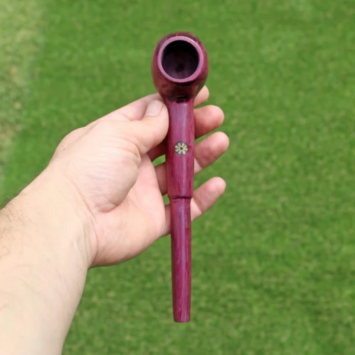 Handmade Tobacco Pipe | Made of Rose Wood - Palo Violeta | Decorated with Aya Vine