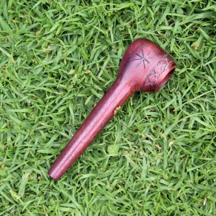 Handmade Tobacco Pipe Made of Rose Wood - Palo Violeta | Mapacho Pipe | Hand Carved | With a piece of Aya Vine