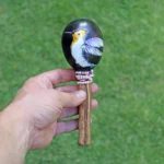 Peruvian Shamanic Ceremonial Rattle ( Maracas ) | Handle part made of Aya Vine | Hummingbird Hand Painted | Decorated with Watana