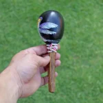 Peruvian Shamanic Ceremonial Rattle ( Maracas ) | Handle part made of Aya Vine | Hummingbird Hand Painted | Decorated with Watana
