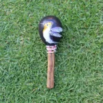 Peruvian Shamanic Ceremonial Rattle ( Maracas ) | Handle part made of Aya Vine | Hummingbird Hand Painted | Decorated with Watana