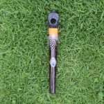 Snake Head Ceremonial Pipe | Peace Pipe | Made of Chonta Wood and Machu Picchu Stone | Decorated with Lapis Lazuli and Feather