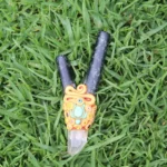 Machu Picchu Stone Kuripe Self Applicator | Decorated with Clear Quartz, Beads and Peruvian Turquoise Stone