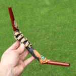 Tepi Applicator made of Palo Sangre | Decorated with Healer Snake Figure, Peruvian Turquoise and Coca Leaf Figure