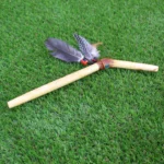 Palo Santo Tepi Applicator | Decorated with Peruvian Turquoise and Domestic Feather