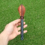 Owl Figure Shamanic Rattle | Handle part made of Machu Picchu Stone | Decorated with Domestic Feather | Peruvian Musical Instruments