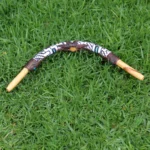 Shipibo Embroidered Tepi Applicator made of Palo Santo | Decorated with Shipibo Embroidery, a piece of Aya Vine and Peruvian Turquoise