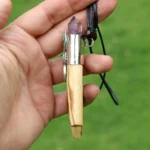 Palo Santo Necklace Kuripe Self Applicator Decorated with Amethyst, Aya Vine and Peruvian Turquoise Stone