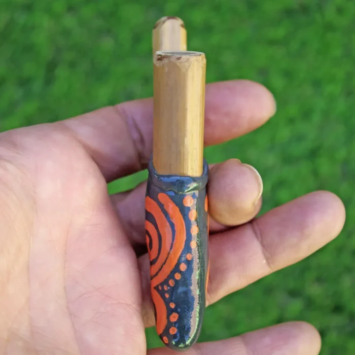 Bamboo Kuripe Self Applicator | Hand Painted | From Amazon Rainforest