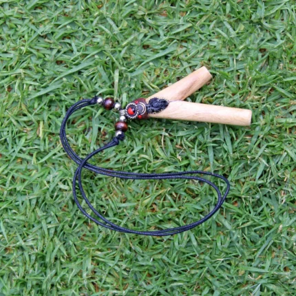 Necklace Kuripe Self Applicator | Made of Palo Santo | Decorated with Black Tourmaline