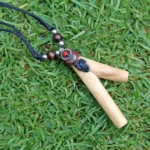 Necklace Kuripe Self Applicator | Made of Palo Santo | Decorated with Black Tourmaline