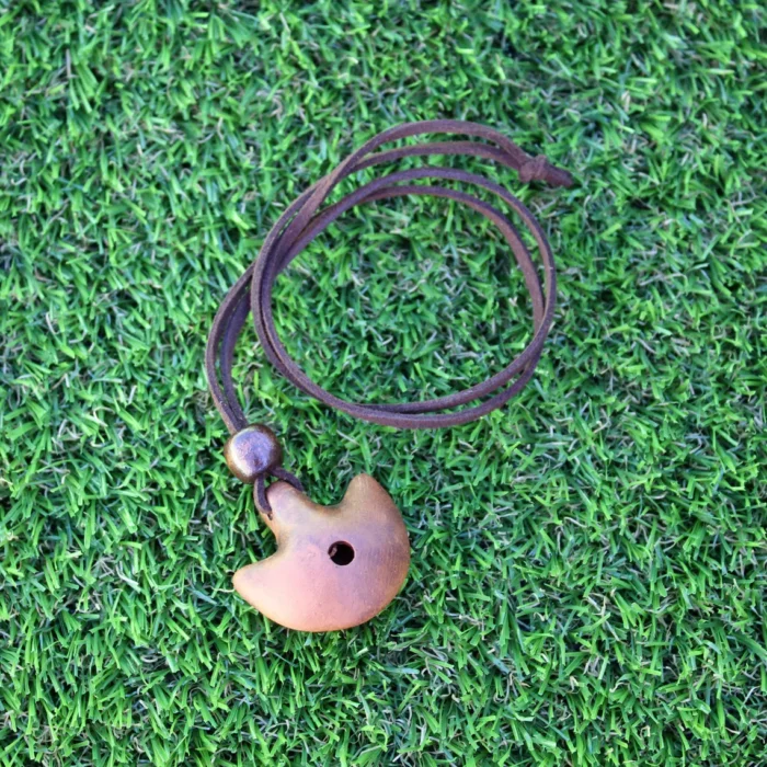 Handcrafted Clay Axe Whistle Necklace: For Shamanic Ceremony and Calling the Ancestors Spirits