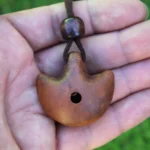 Handcrafted Clay Axe Whistle Necklace: For Shamanic Ceremony and Calling the Ancestors Spirits