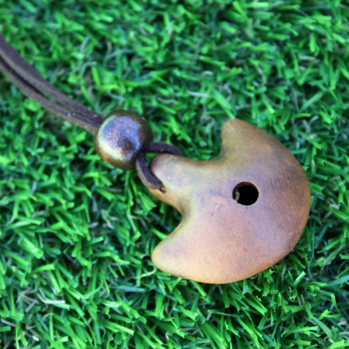 Handcrafted Clay Axe Whistle Necklace: For Shamanic Ceremony and Calling the Ancestors Spirits