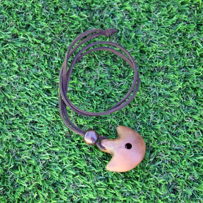 Handcrafted Clay Axe Whistle Necklace: For Shamanic Ceremony and Calling the Ancestors Spirits