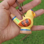 Owl Shaped Clay Whistle Necklace For Shamanic Ceremony and Calling the Ancestors Spirits