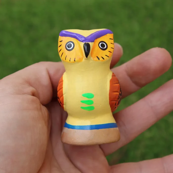 Owl Shaped Clay Whistle Necklace For Shamanic Ceremony and Calling the Ancestors Spirits