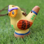 Owl Shaped Clay Whistle Necklace For Shamanic Ceremony and Calling the Ancestors Spirits