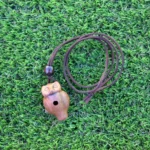 Shamanic Owl Whistle Necklace – Handcrafted Clay Pendant for Ceremonial Sound Healing & Calling the Ancestors Spirits