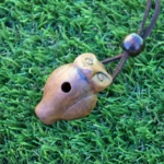 Shamanic Owl Whistle Necklace – Handcrafted Clay Pendant for Ceremonial Sound Healing & Calling the Ancestors Spirits