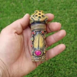 Kambo Figure Frog Hapeh Bottle | Decorated with Lapis Lazuli and Pink Jade