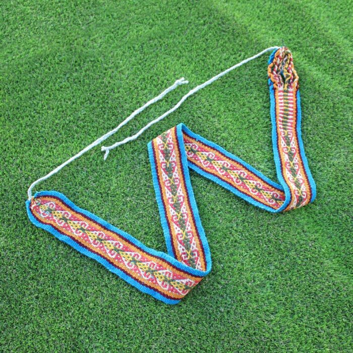 Handwoven Q’ero Chumpi Belt: Vintage Andean Energy Belt 155 cm x 8 cm