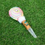 Colorful Embroidered Shamanic Rattle | Clear Quartz Handle, Decoration Peruvian Turquoise