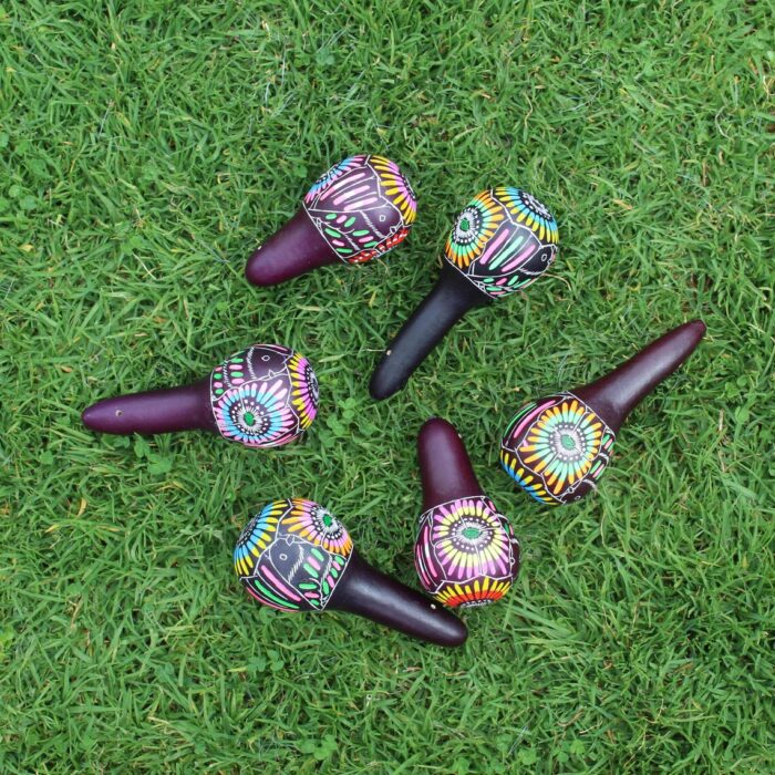 Shamanic Rattle from Peru | Made of Gourd | Decorated Andean Figure