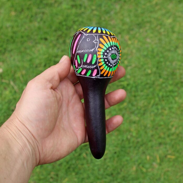 Shamanic Rattle from Peru | Made of Gourd | Decorated Andean Figure