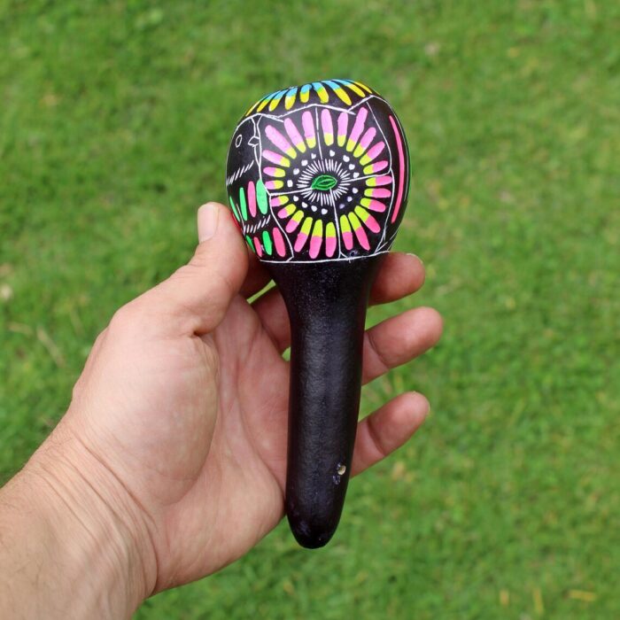 Shamanic Rattle from Peru | Made of Gourd | Decorated Andean Figure