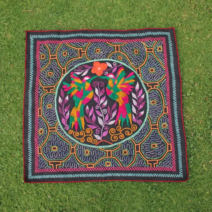 Shipibo Embroidery Altar Cloth: Amazonian Shaman Art 68 cm x 67 cm