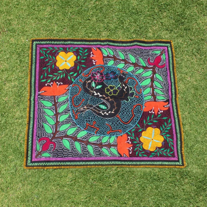 Shipibo Kené Altar Cloth: Traditional Amazonian Embroidery