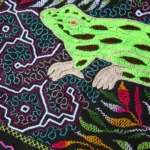 Shipibo Altar Cloth made by Shipibo Female Shaman | 66 cm x 64 cm | Shipibo Embroidery | Ayahuasca vision pattern