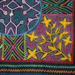 Shipibo Altar Cloth made by Shipibo Female Shaman | 72 cm x 67 cm | Shipibo Embroidery | Ayahuasca vision pattern