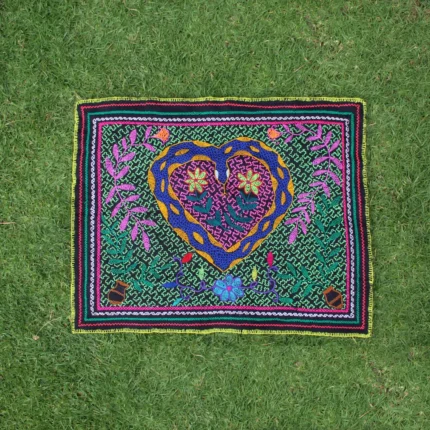 Shipibo Altar Cloth made by Shipibo Female Shaman | 60 cm x 48 cm | Shipibo Embroidery | Ayahuasca vision pattern