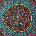 Shipibo Altar Cloth made by Shipibo Female Shaman | 90 cm x 86 cm | Shipibo Embroidery 