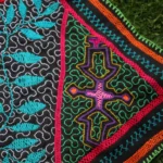 Shipibo Altar Cloth made by Shipibo Female Shaman | 90 cm x 86 cm | Shipibo Embroidery 