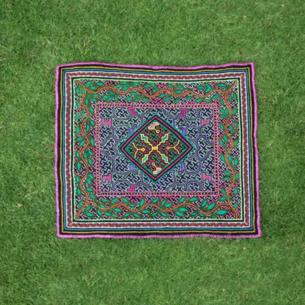 Shipibo Altar Cloth made by Shipibo Female Shaman | 59 cm x 51 cm | Traditional Shipibo Embroidery | Ayahuasca vision pattern