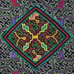 Shipibo Altar Cloth made by Shipibo Female Shaman | 59 cm x 51 cm | Traditional Shipibo Embroidery | Ayahuasca vision pattern