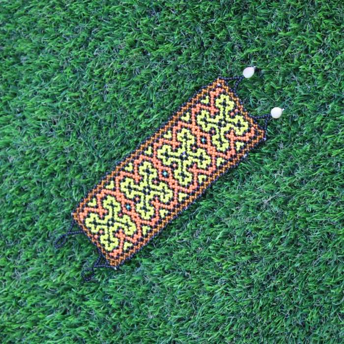 Shipibo Original Ceremonial Bracelet | Unisex Handmade From The Shipibo Tribe | 21 cm x 6 cm (Incl. Closures) | Sacred Beaded Bracelet