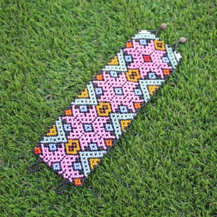 Shipibo Ceremonial Bracelet | Unisex Handmade From The Shipibo Tribe | 20 cm x 5.6 cm (Incl. Closures) | Sacred Beaded Bracelet