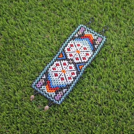 Shipibo Original Ceremonial Bracelet | Unisex Handmade From The Shipibo Tribe | 19 cm x 6 cm (Incl. Closures) | Sacred Beaded Bracelet