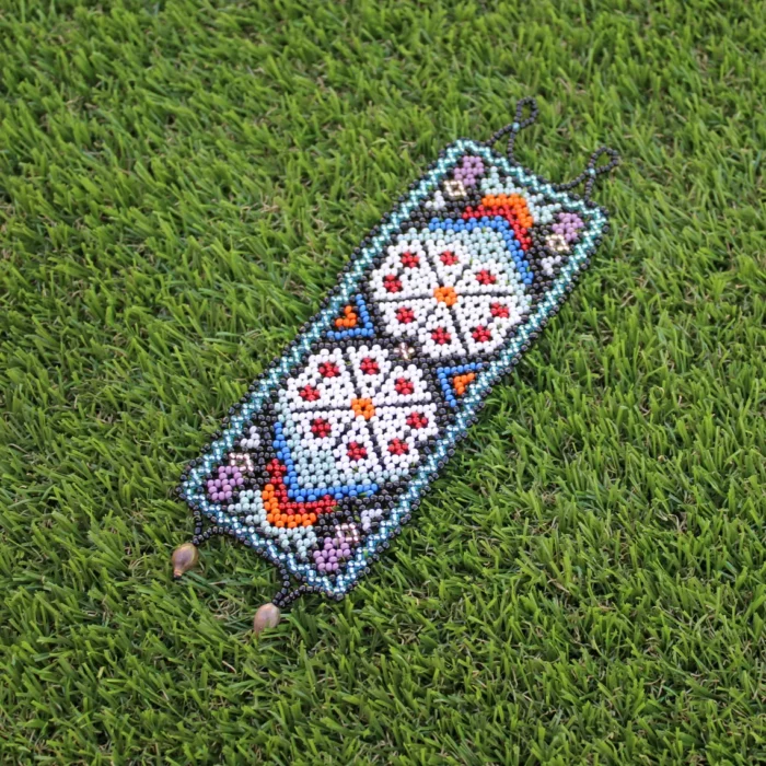 Shipibo Original Ceremonial Bracelet | Unisex Handmade From The Shipibo Tribe | 19 cm x 6 cm (Incl. Closures) | Sacred Beaded Bracelet