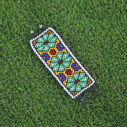 Shipibo Ceremonial Bracelet | Unisex Handmade From The Shipibo Tribe | 19.5 cm x 6 cm (Incl. Closures) | Sacred Beaded Bracelet