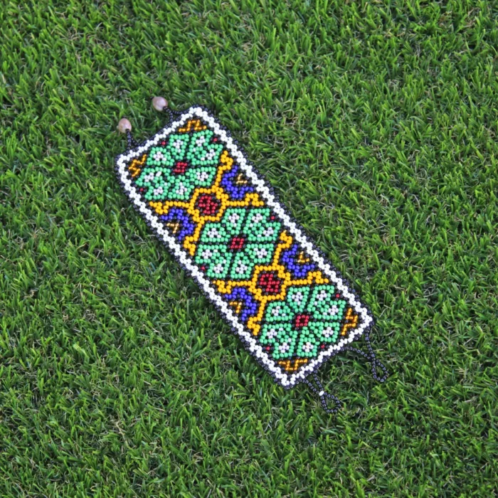 Shipibo Ceremonial Bracelet | Unisex Handmade From The Shipibo Tribe | 19.5 cm x 6 cm (Incl. Closures) | Sacred Beaded Bracelet