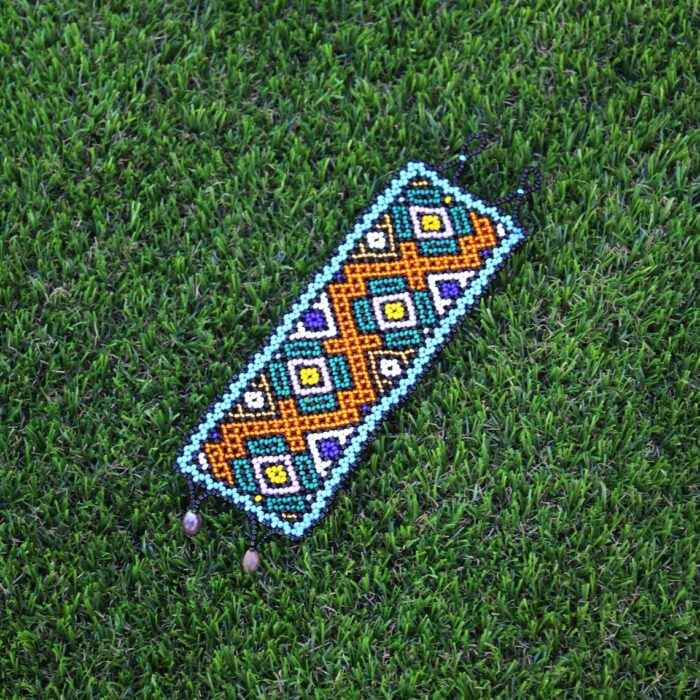 Shipibo Ceremonial Bracelet | Unisex Handmade From The Shipibo Tribe | 19.5 cm x 6 cm (Incl. Closures) | Sacred Beaded Bracelet