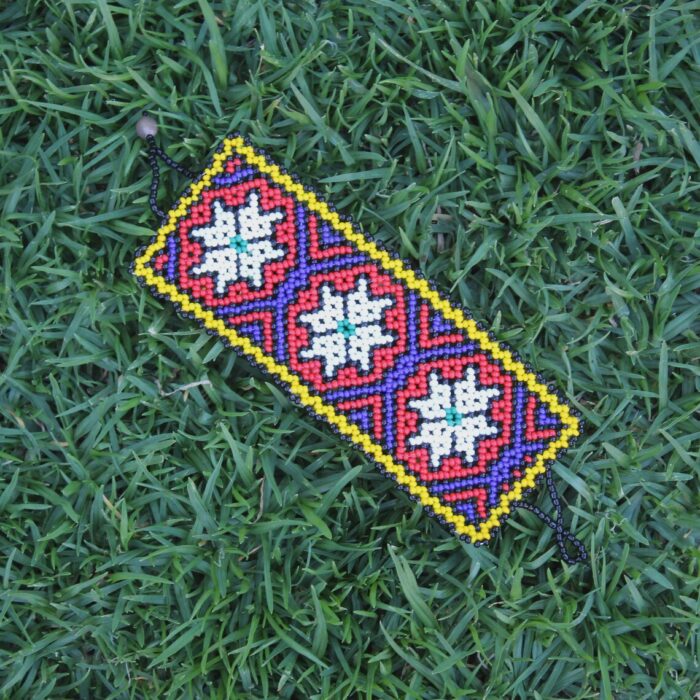 Shipibo Ceremonial Bracelet | Unisex Handmade From The Shipibo Tribe | 21 cm x 6 cm (Incl. Closures) | Sacred Beaded Bracelet