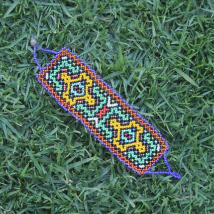 Shipibo Ceremonial Bracelet | Unisex Handmade From The Shipibo Tribe | 21 cm x 5 cm (Incl. Closures) | Sacred Beaded Bracelet